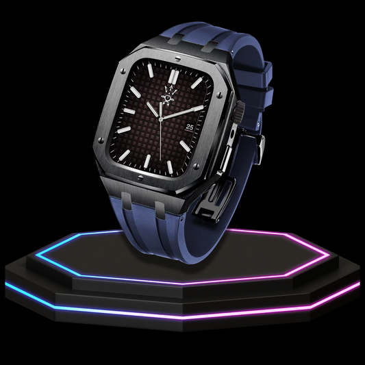 Apple Watch Case 44MM - GONDOLO Series Dark | Ocean Blue Rubber