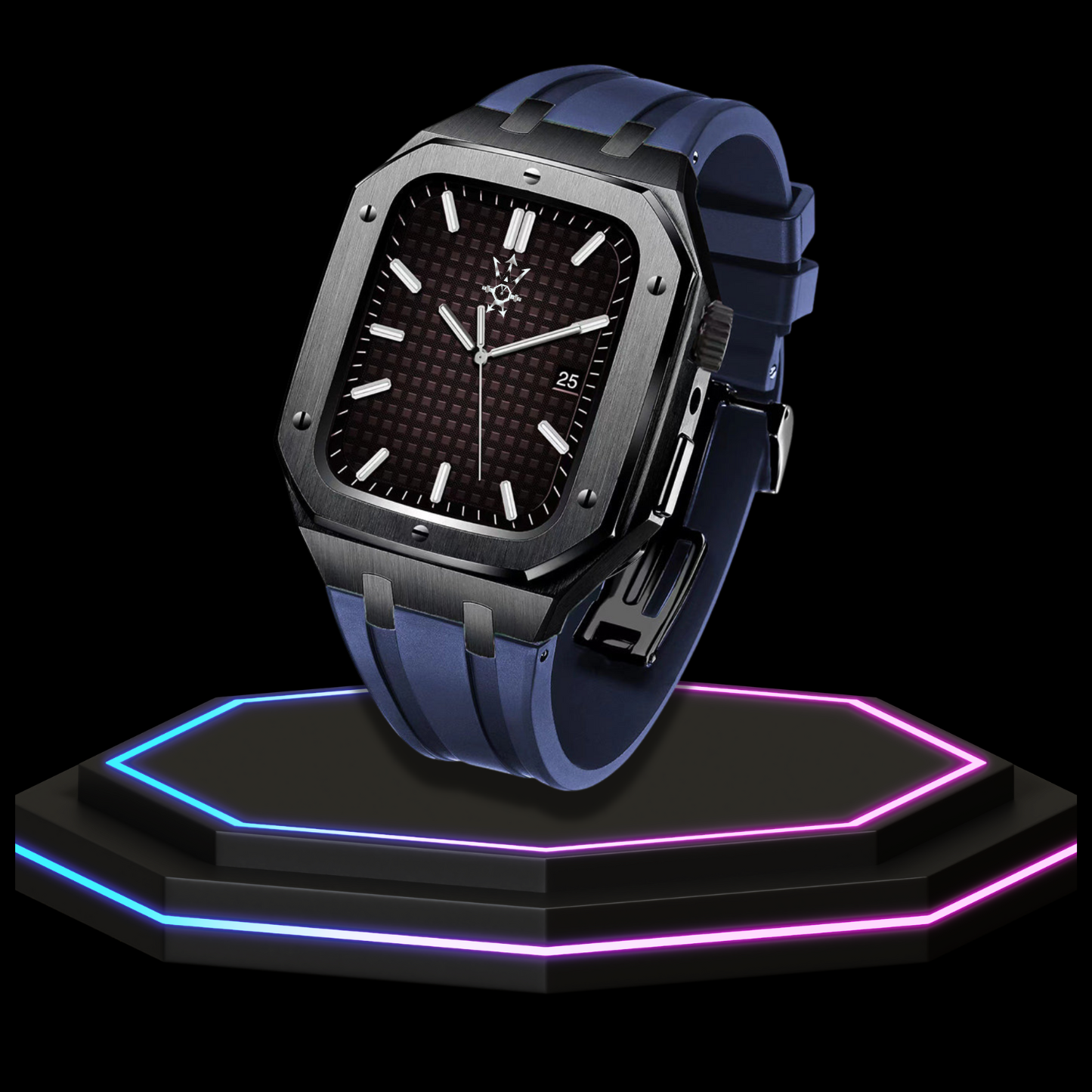 Apple Watch Case 45MM - GONDOLO Series Dark | Ocean Blue Rubber