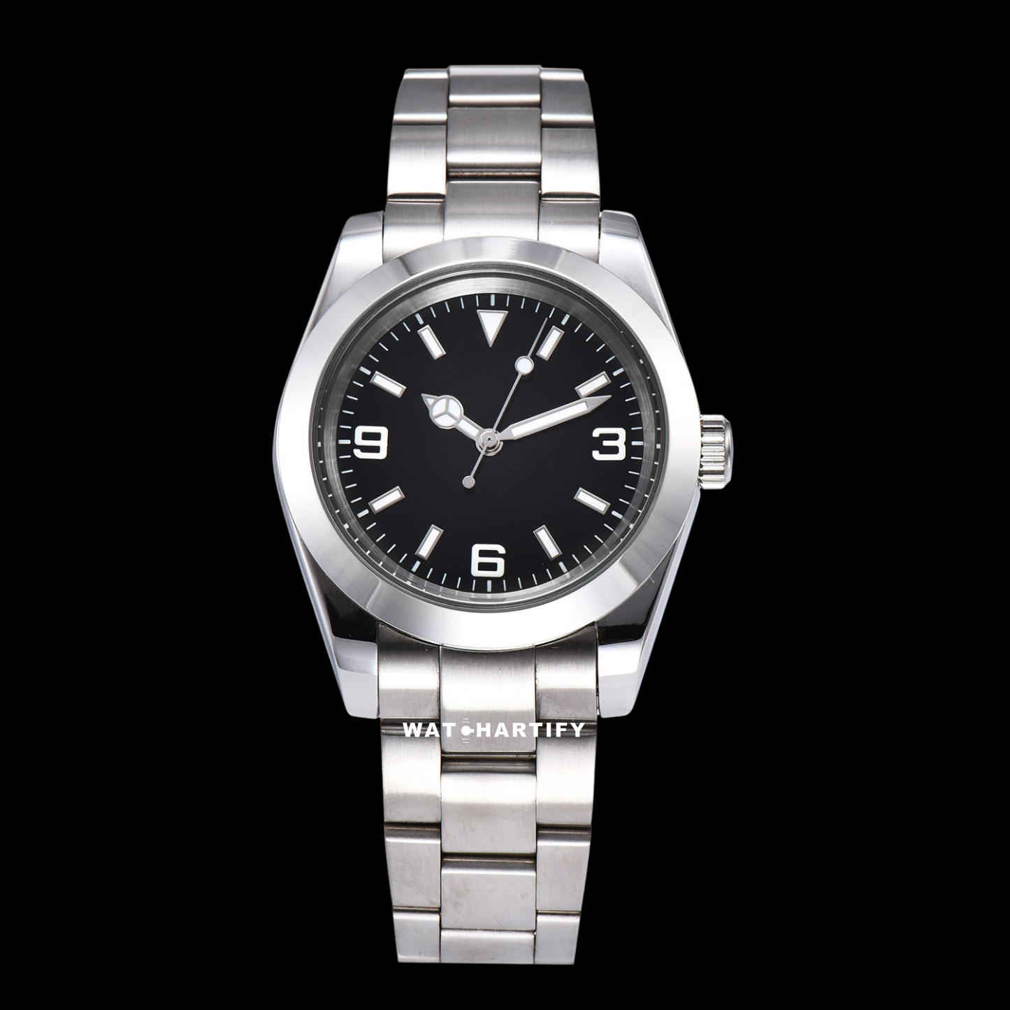 Watchartify Series Datejust 369Number Dark Face 40MM Automatic Movement Stainless Steel Strap