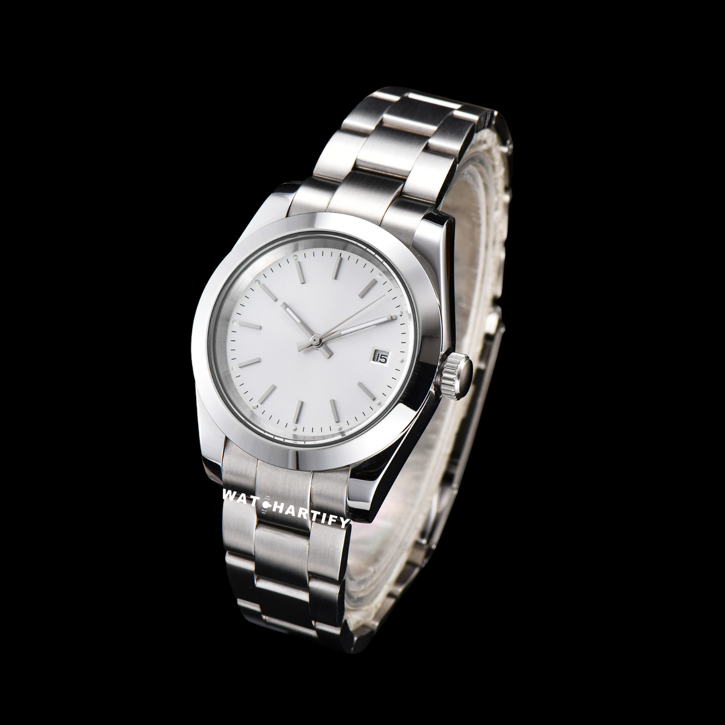 Watchartify Series Datejust 369Number Snow White Face 40MM Automatic Movement Stainless Steel Strap