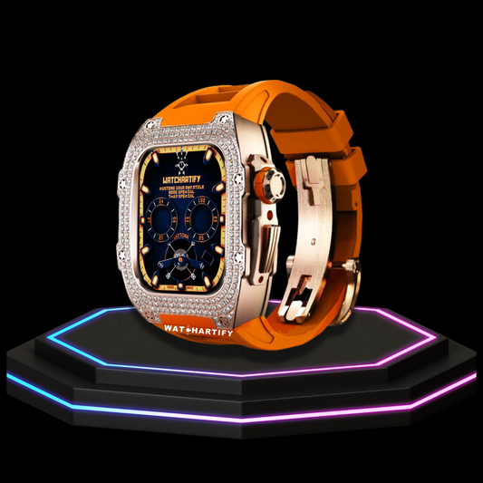 Apple Watch Case 44MM - Crystal TITAN Series Golden | Sunset Rubber