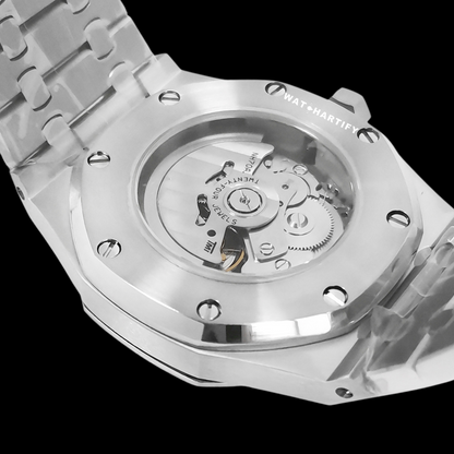 Watchartify Series Royal OAK Solid Skeleton Turntable Face 41MM NH70 Movement Stainless Steel Strap