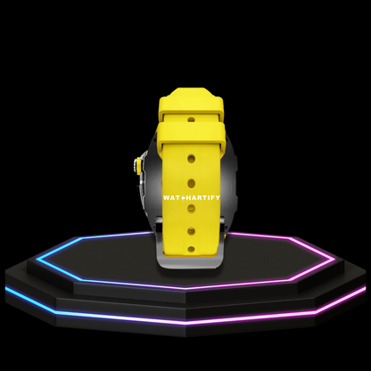 Apple Watch Case 44MM - Crystal TITAN Series Dark | Lemon Yellow Rubber