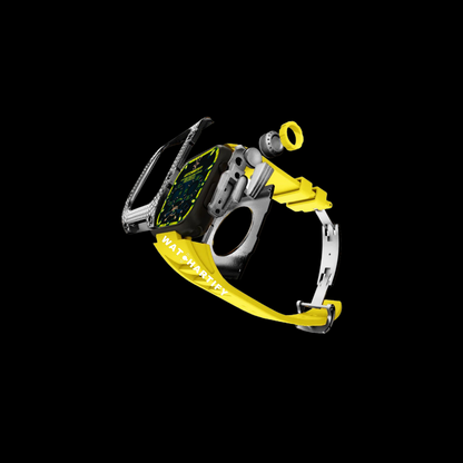 Apple Watch Case 44MM - Crystal TITAN Series Dark | Lemon Yellow Rubber