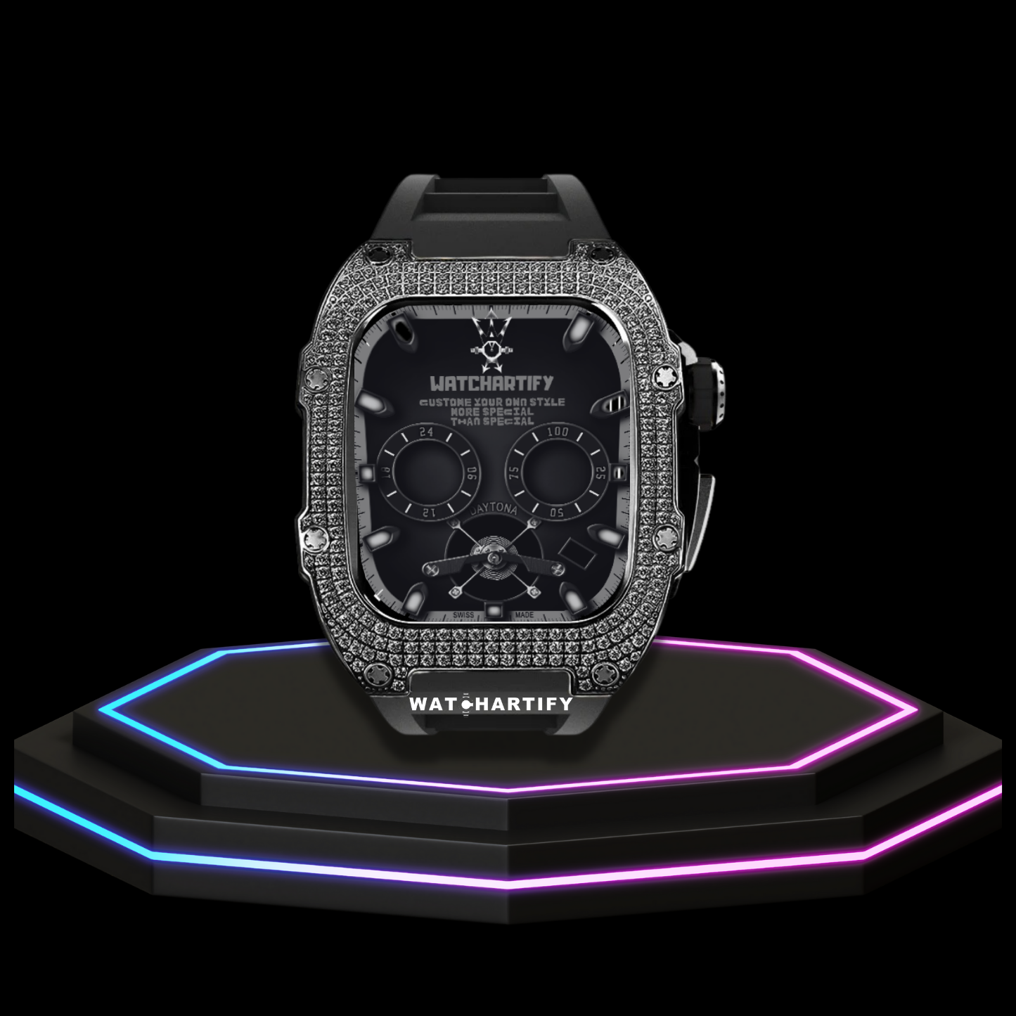 Apple Watch Case 44MM - Crystal TITAN Series Dark | Midnight Rubber