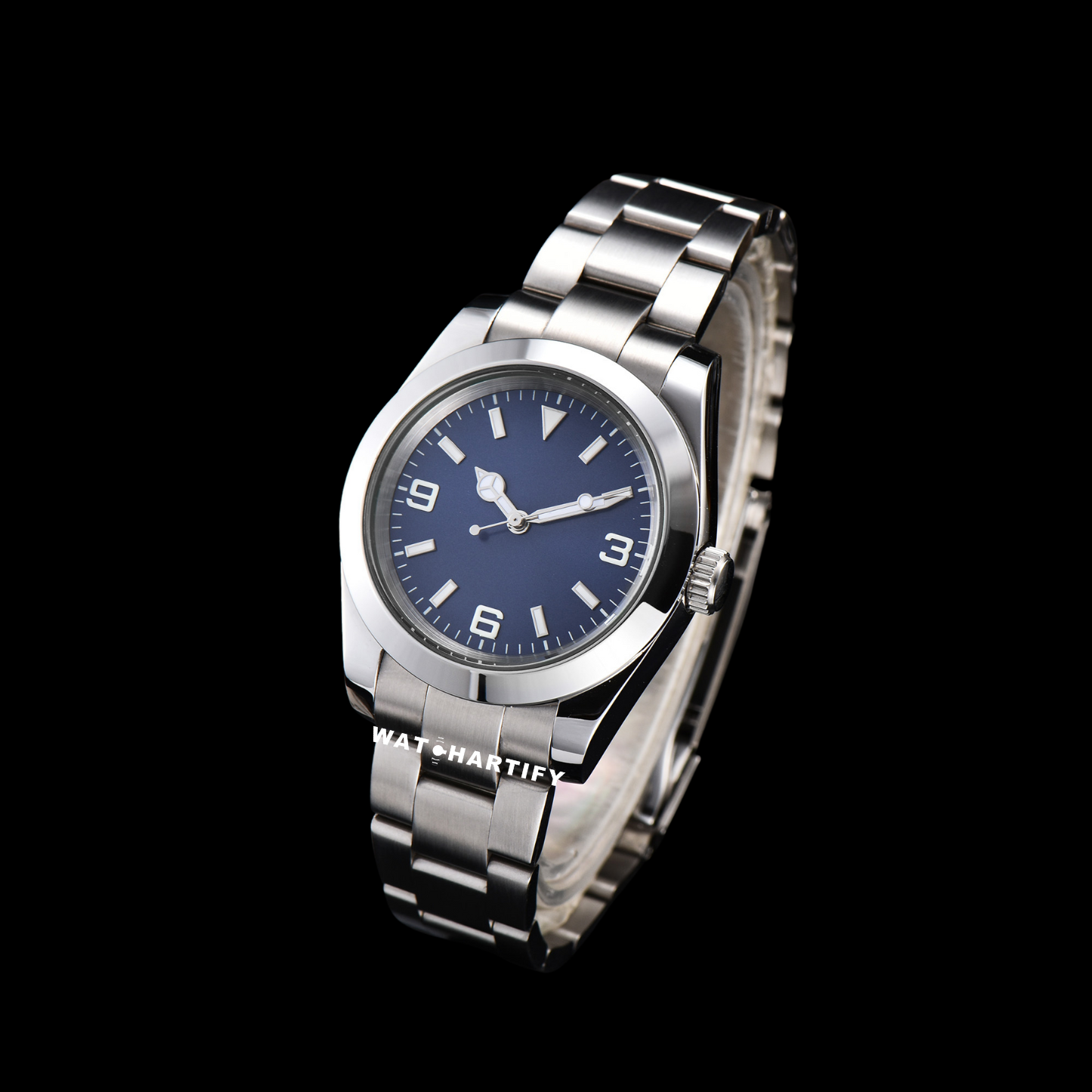 Watchartify Series Datejust 369Number Blue Face 40MM Automatic Movement Stainless Steel Strap