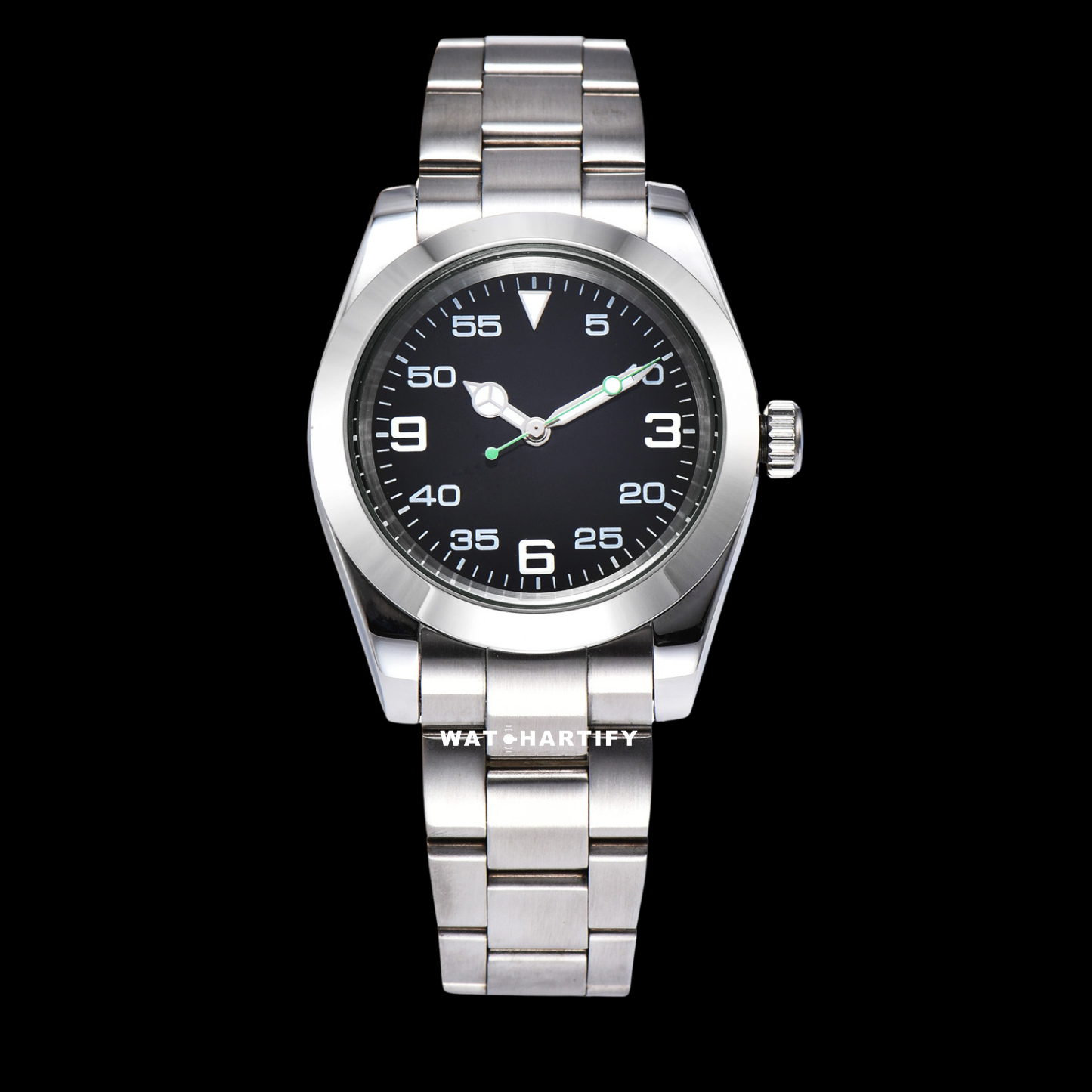 Watchartify Series Datejust Dark Face 40MM Automatic Movement Stainless Steel Strap
