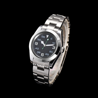 Watchartify Series Datejust Dark Face 40MM Automatic Movement Stainless Steel Strap