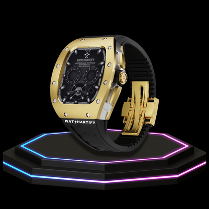 Apple Watch Case 45MM - CONCEPT GOLD Series Champagne | Midnight Rubber