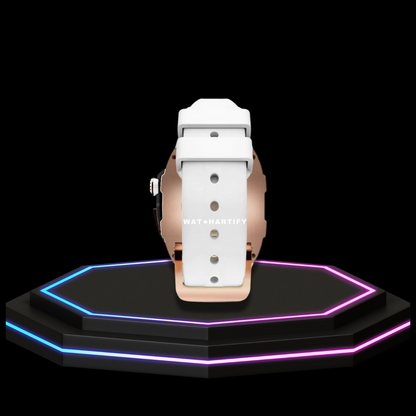 Apple Watch Case 44MM - TITAN Series Rose Gold Dark Titanium | Snow White Rubber