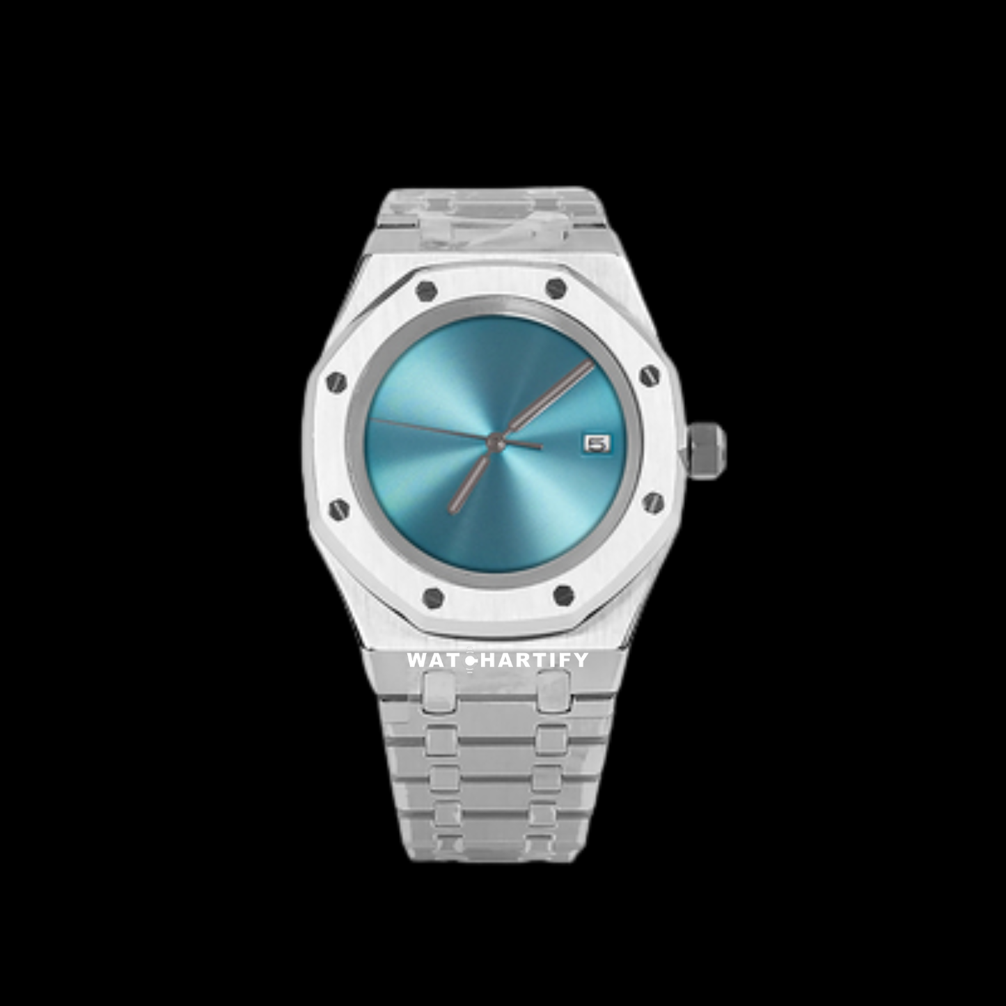 Watchartify Series Royal OAK Solid Tiffany Blue Single Calendar Face 41MM NH35 Movement Stainless Steel Strap