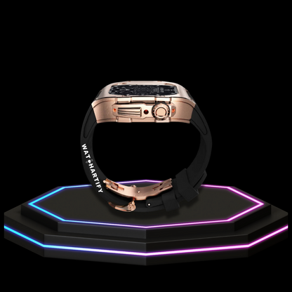 Apple Watch Case 44MM - TITAN Series Rose Gold Titanium | Dark Rubber