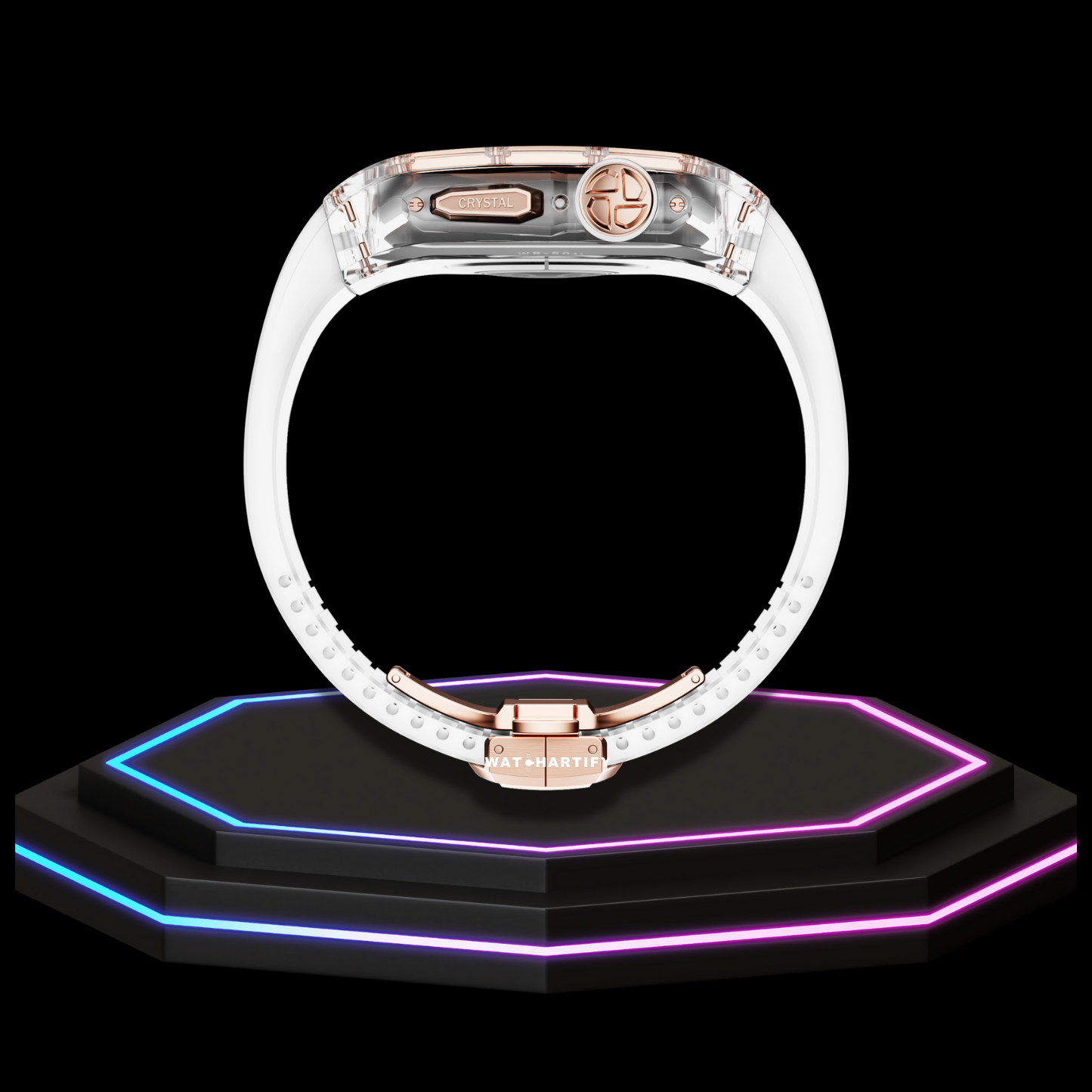 Apple Watch Case 45MM - CRYSTAL ROSE Series Obsidian | Crystal Frost Rubber