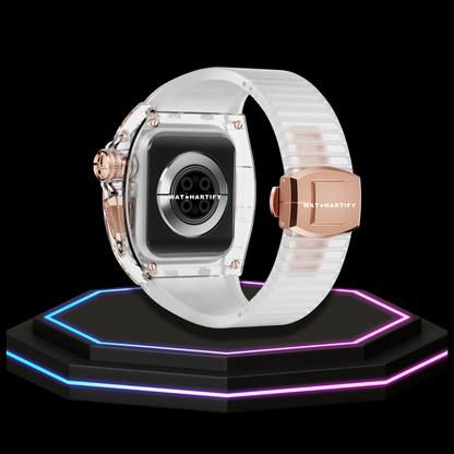 Apple Watch Case 45MM - CRYSTAL ROSE Series Obsidian | Crystal Frost Rubber