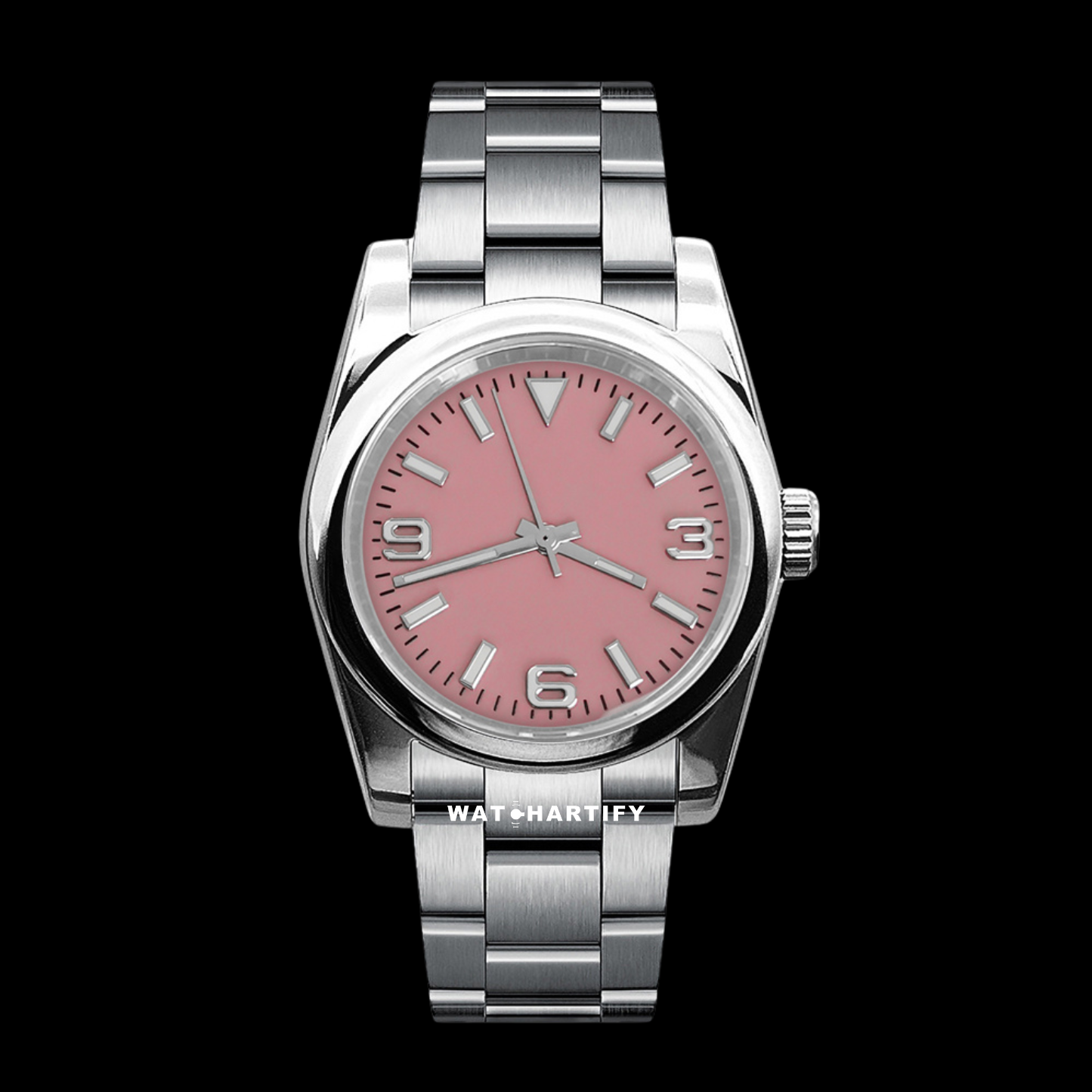 Watchartify Series Datejust 369Number Pink Face 36MM NH35 Movement Stainless Steel Strap