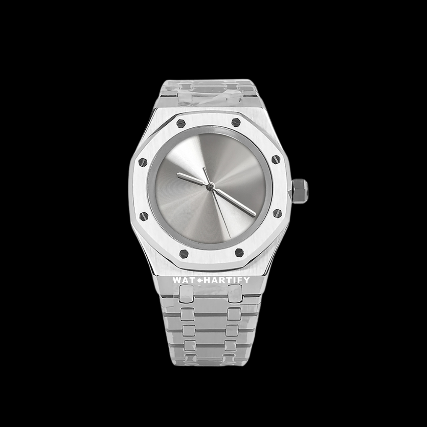 Watchartify Series Royal OAK Solid Silver 41MM NH35 Movement Stainless Steel Strap