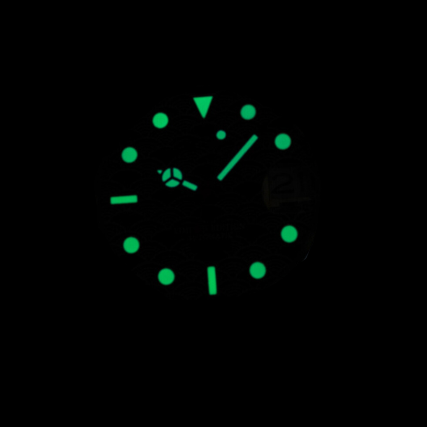 Watchartify Series Space Face 40MM NH35 Automatic Movement Transparent Light Green Rubber