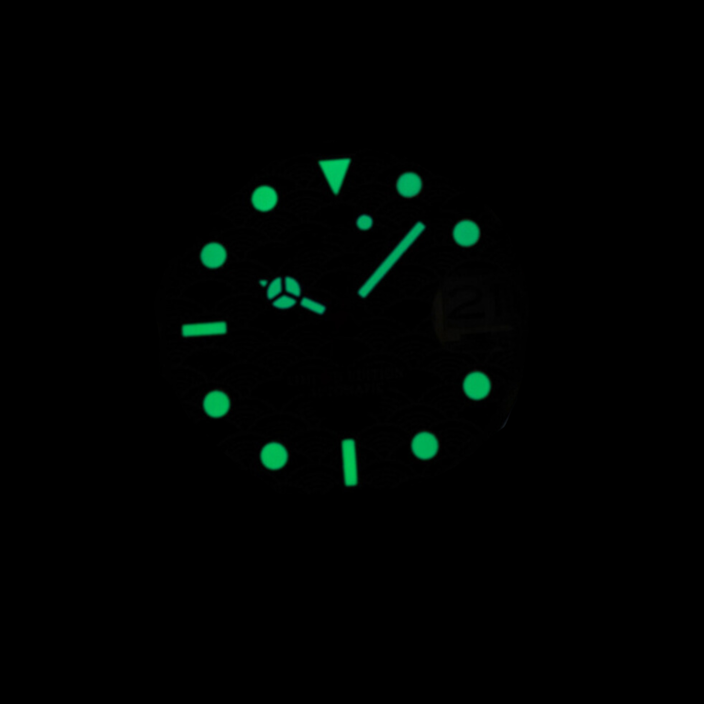 Watchartify Series Cartoon Face 40MM NH35 Automatic Movement Luminous Transparent Light Green Rubber