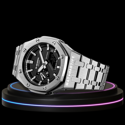 G-shock Classic Collection Mod Silver With Black Face(Silver Time Marker)
