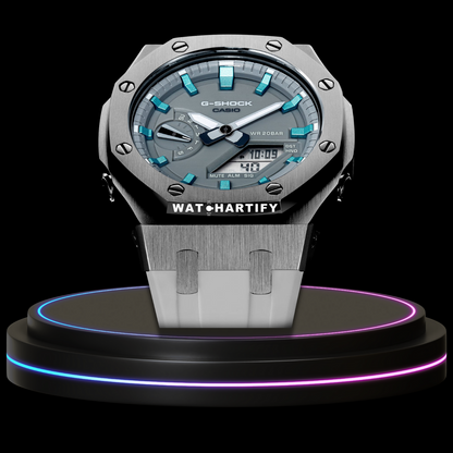 G-shock Classic Collection Mod Silver With Gray Face(Cerulean Blue Time Marker)