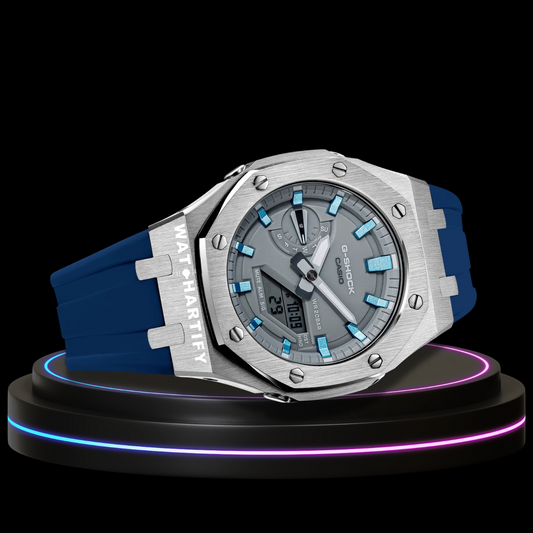 G-shock Classic Collection Mod Silver With Gray Face(Ice Blue Time Marker)