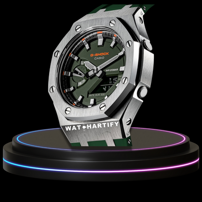 G-shock Classic Collection Mod Silver With Green Face(Silver)