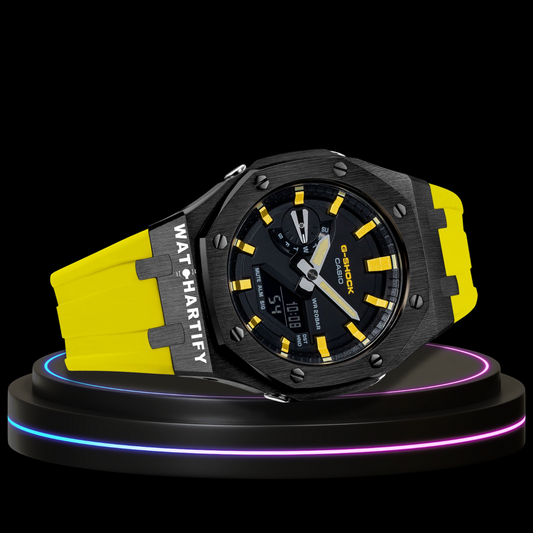 G-shock Classic Collection Mod Yellow Rubber Black Case Black Face(Yellow Time Marker)
