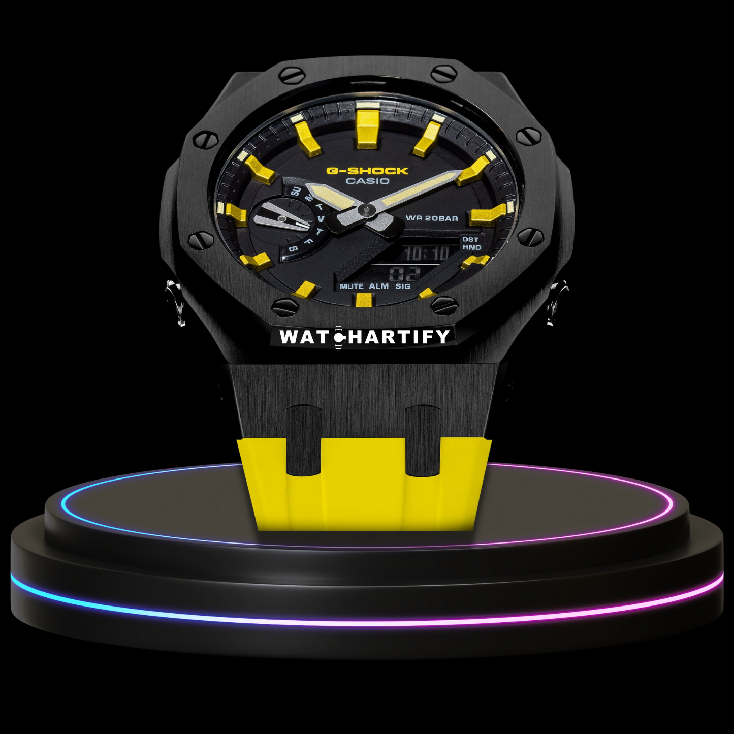 G-shock Classic Collection Mod Yellow Rubber Black Case Black Face(Yellow Time Marker)