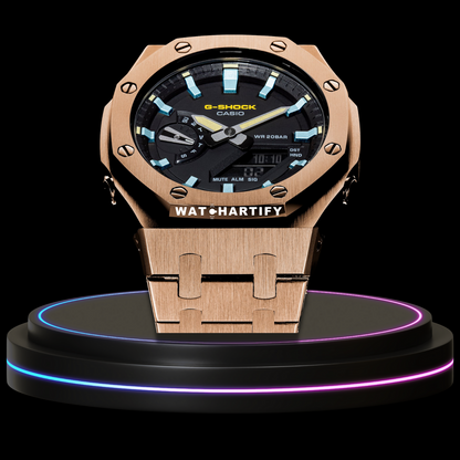 G-shock Royal Rose Gold Collection Mod Rose Gold With Black Face（Ice Blue）