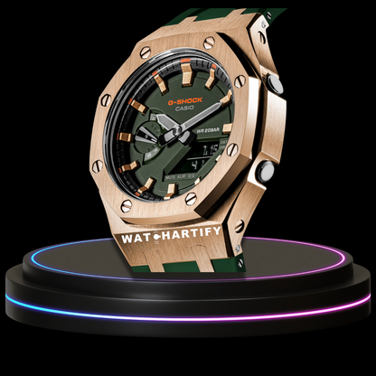 G-shock Royal Rose Gold Collection Mod Rose Gold With Green Face