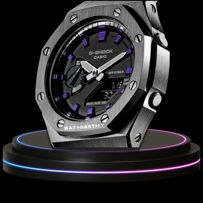 G-shock Titanium Collection Metal Band Mod With Black Face(Thunder Purple)