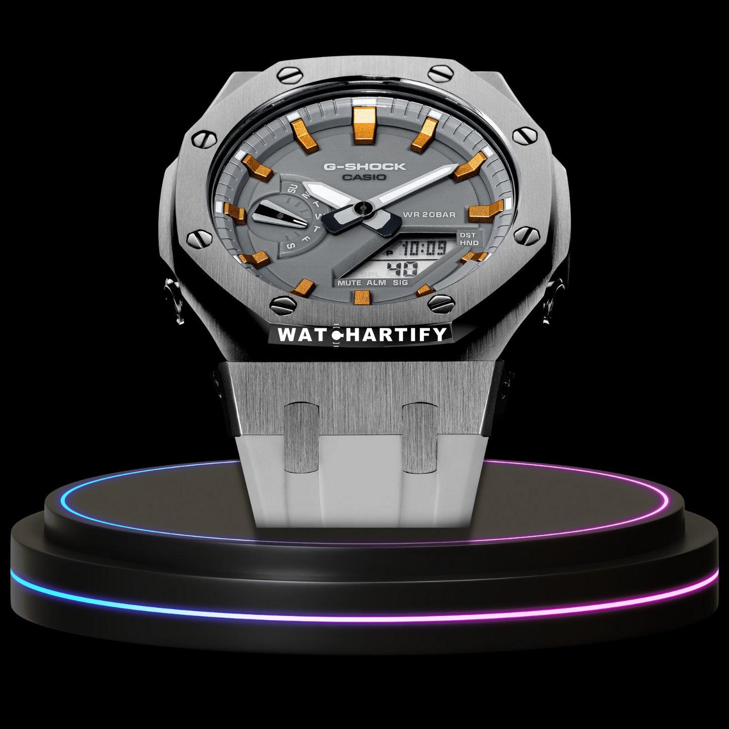 G-shock Titanium Collection Mod With Gray Face(Metallic Orange Time Marker)