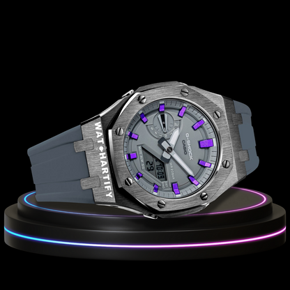 G-shock Titanium Collection Mod With Gray Face (Thunder Purple Time Marker, Gray Rubber )