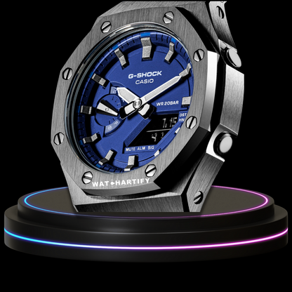 G-shock Titanium Collection Mod With Light Blue Face(Blue Rubber Band, Ti Marker)
