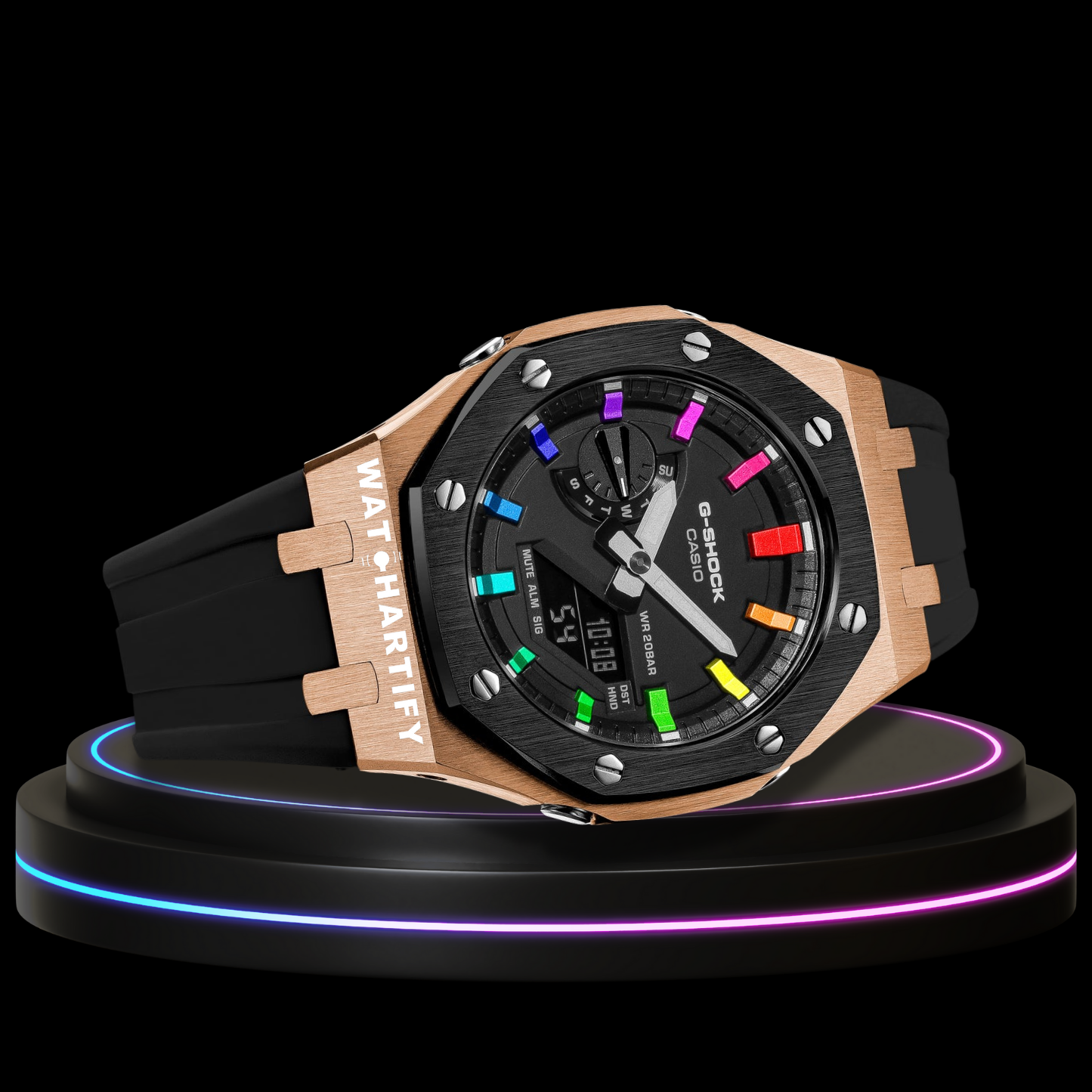 G-shock Rainbow Collection Rose Gold Black With Black Face (Rainbow)