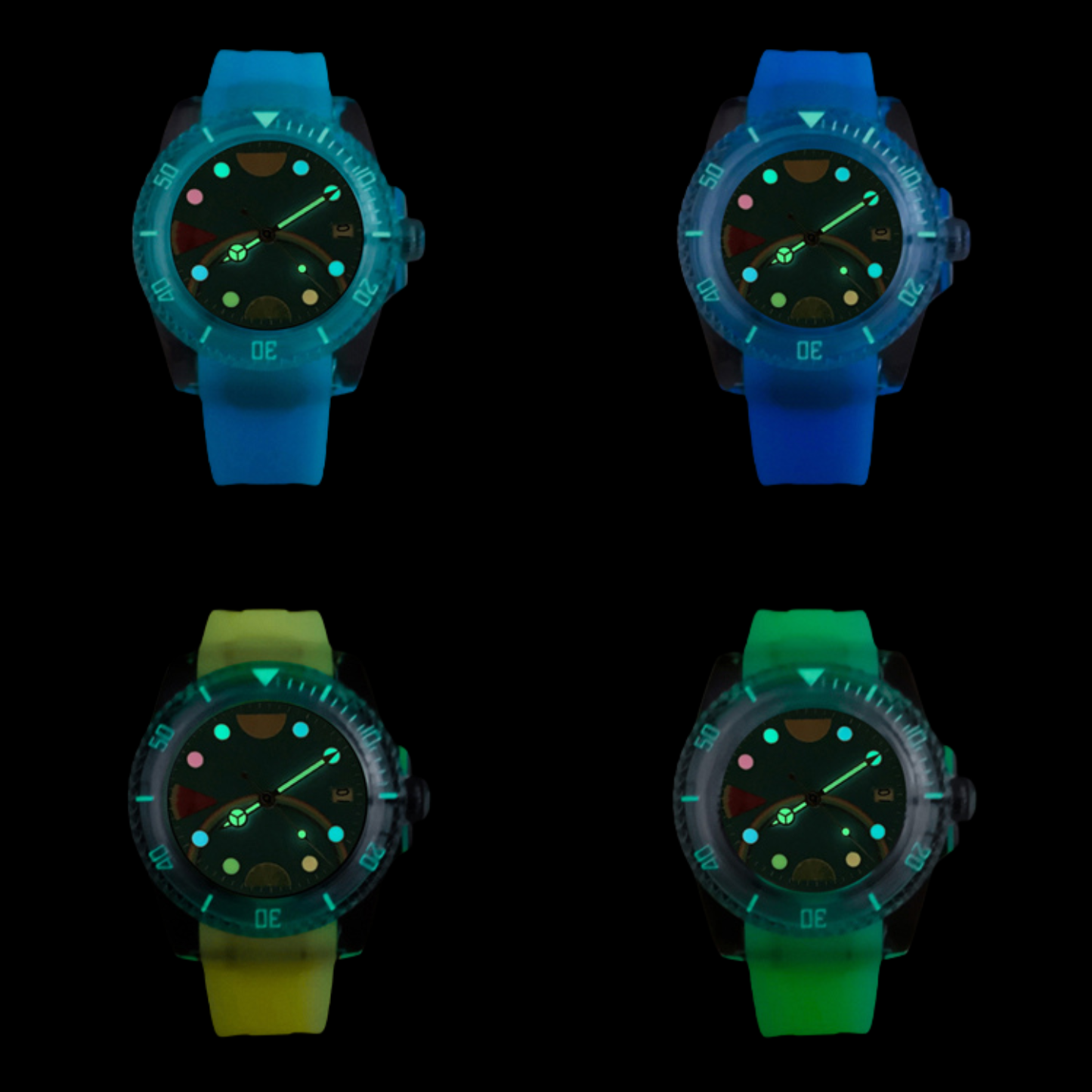 Watchartify Series Fruit Face 40MM NH35 Automatic Movement Tiffany Blue Rubber