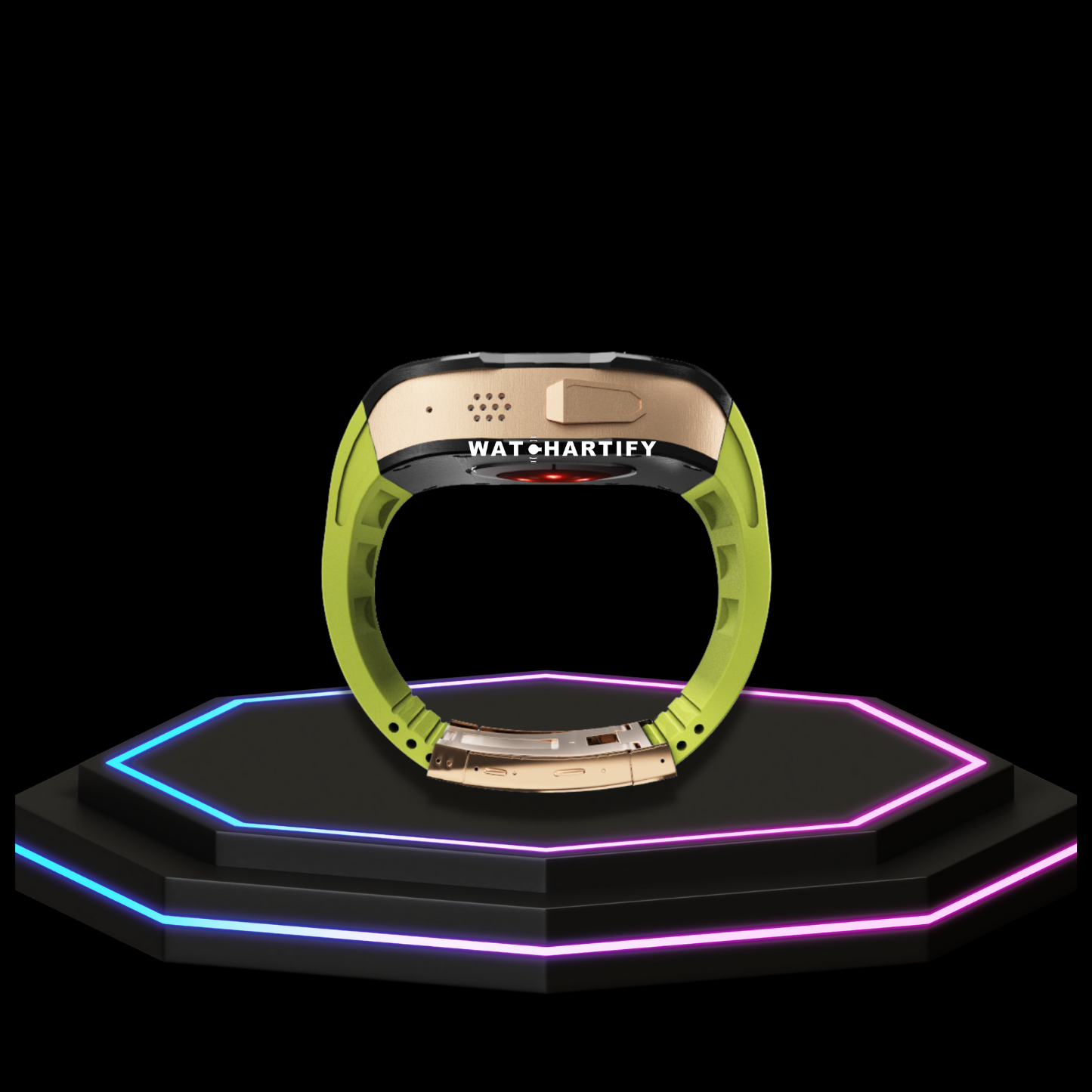 Apple Watch Ultra Case 49MM - TITAN Pro Series Royal Titan | Lime Green Rubber