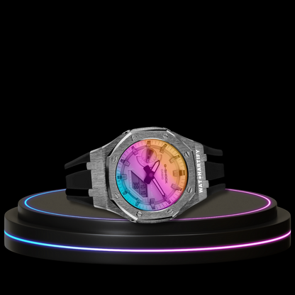 G-SHOCK Casio GA2100 | Titanium Series Rainbow Surface Dial | Dark Rubber