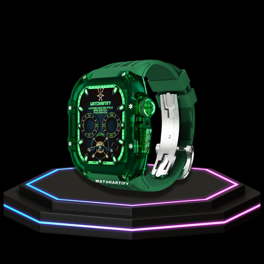 Apple Watch Case 45MM - ICE DIAMOND Series Jadeite | Lime Green Rubber