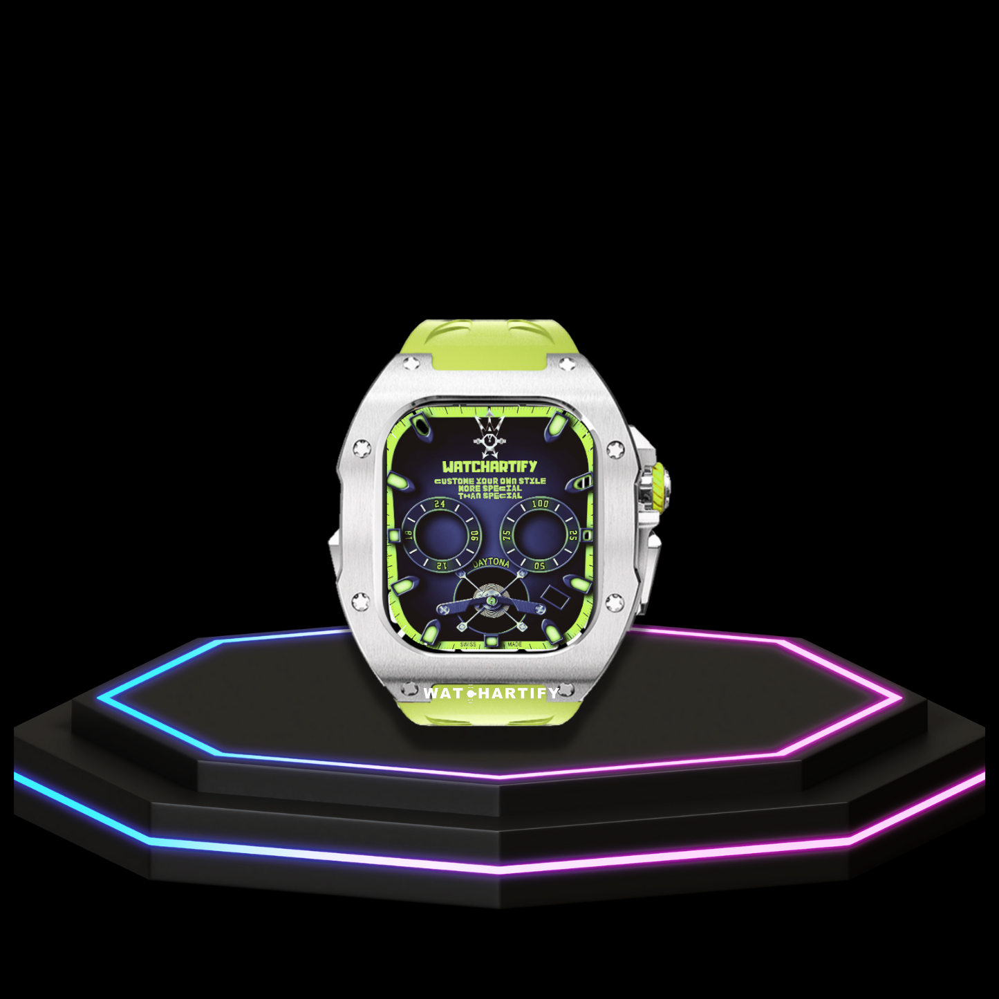 Apple Watch Ultra Case 49MM - TITAN Pro Series Oyama Titan | Lime Green Rubber