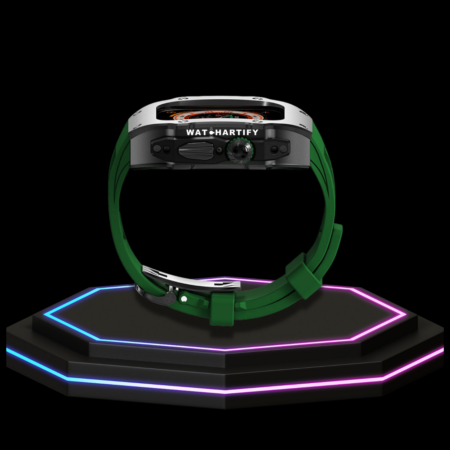 Apple Watch Ultra Case 49MM - Pro Series Captain Dark | Forest Green Rubber