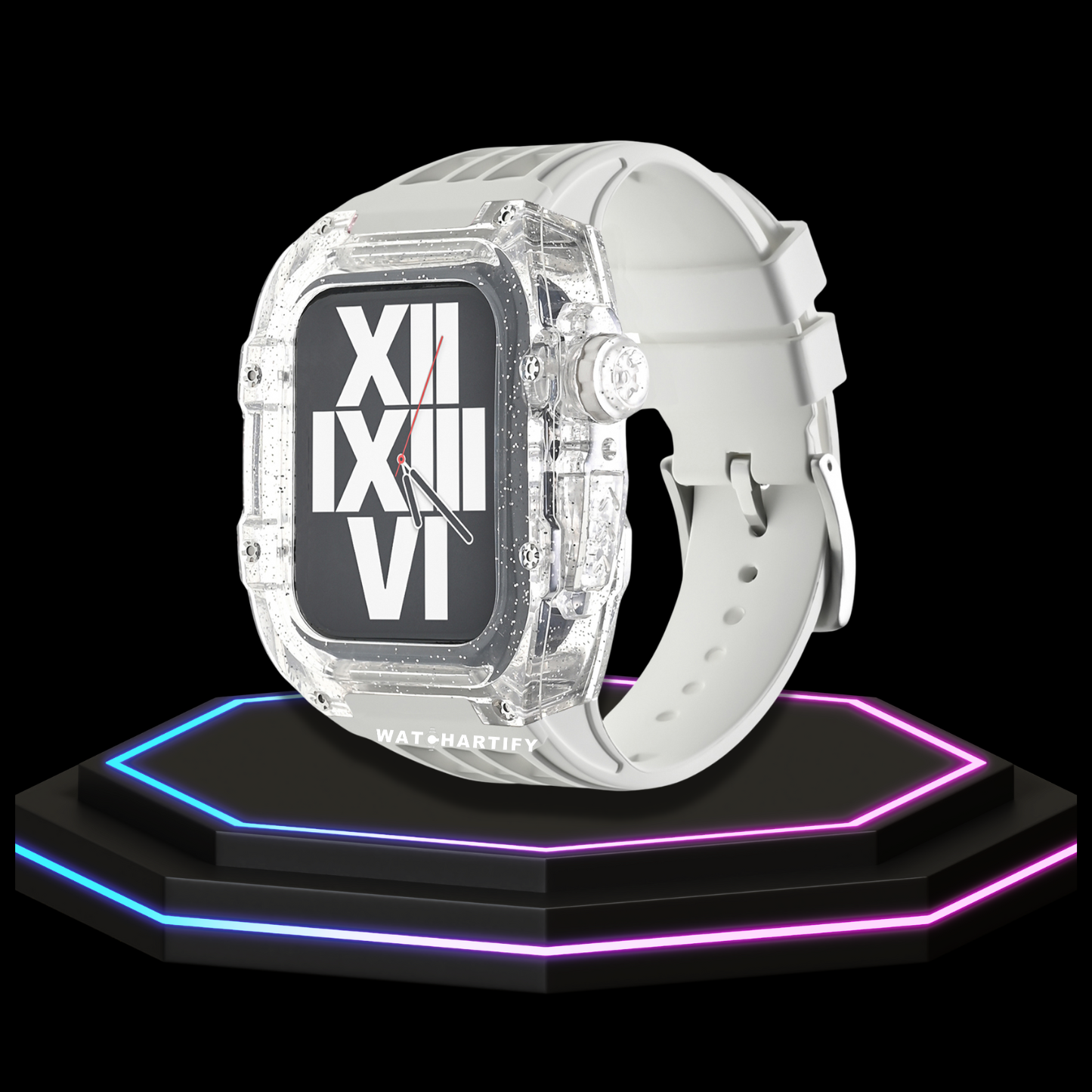 Apple Watch Case 45MM - Rainbow Series White Glitter | Snow White Rubber