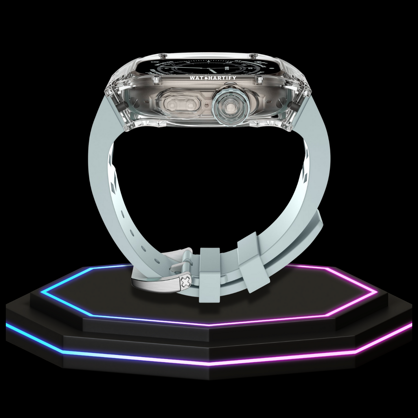 Apple Watch Ultra Case 49MM - ICE Pro Series Luxury | Fluorescent Cube Gray Rubber