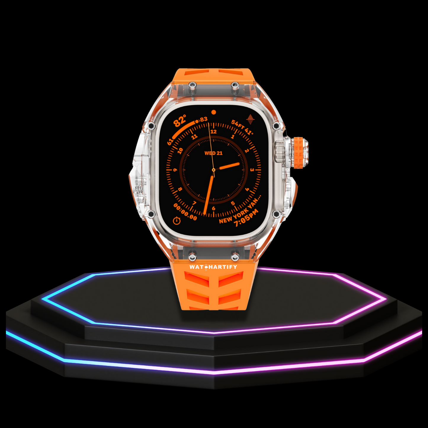 Apple Watch Ultra Case 49MM - ICE Pro Series Luxury | Fluorescent Sunset Rubber