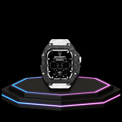 Apple Watch Ultra Case 49MM - TITAN Pro Series Luxury Dark Titan | Snow White Rubber