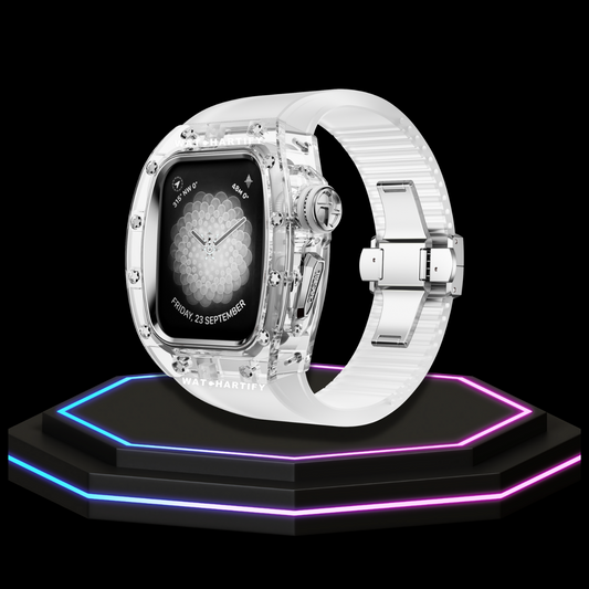 Apple Watch Case 45MM - CRYSTAL Silver Series Transparent | Crystal Frost Rubber