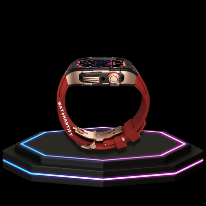 Apple Watch Case 45MM - OYAMA Series Royal Titan  | Scarlet Red Rubber