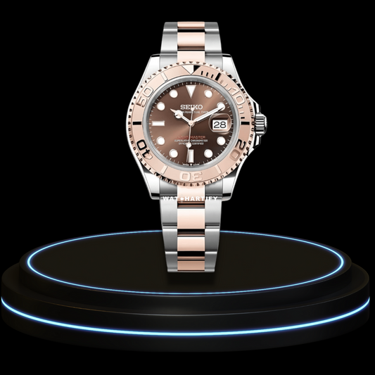 SEIKO Mod Submariner Collection Rose Gold Dial Rose Gold Bezel NH35 Movement Silver Gold Stainless Steel Strap