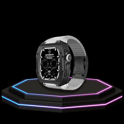 Apple Watch Ultra Case 49MM - TITAN Pro Series Dark Titan | Snow White Rubber