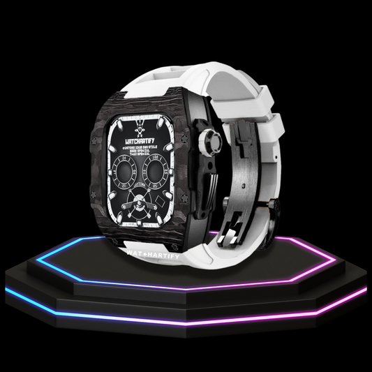 Apple Watch Case 45MM - OYAMA Series Dark Titan  | Snow White Rubber